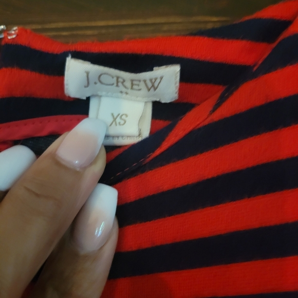 J.Crew Red & Blue Fit & Flare Striped Dress SZ XS - Picture 3 of 4